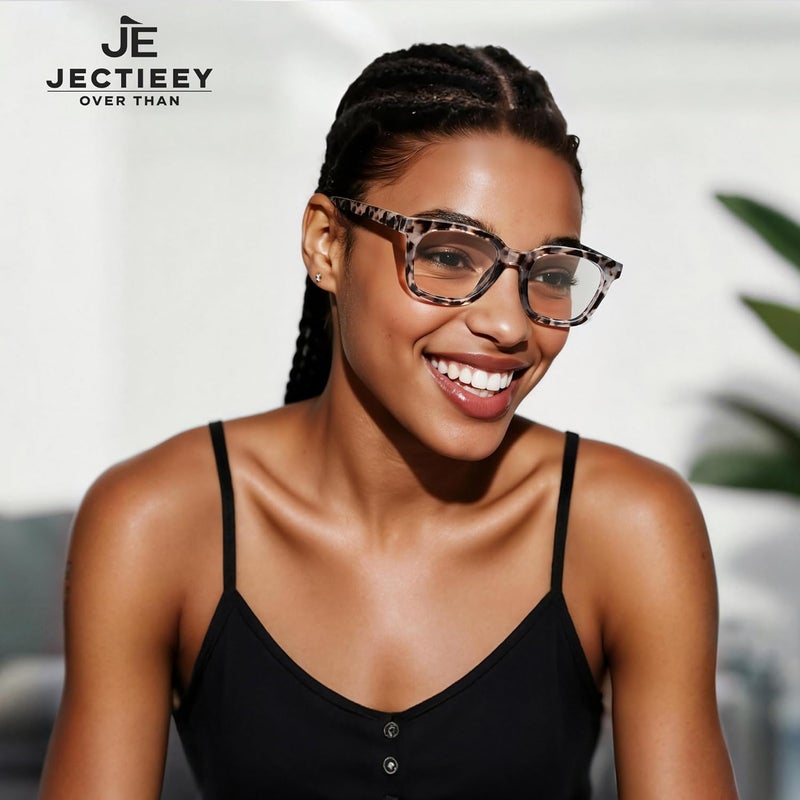 Jectieey Blue Light Blocking Glasses for Women Men,Oversize Fashion Squre Anti Eyestrain Glasses for Gaming/Reading/TV - Image 3